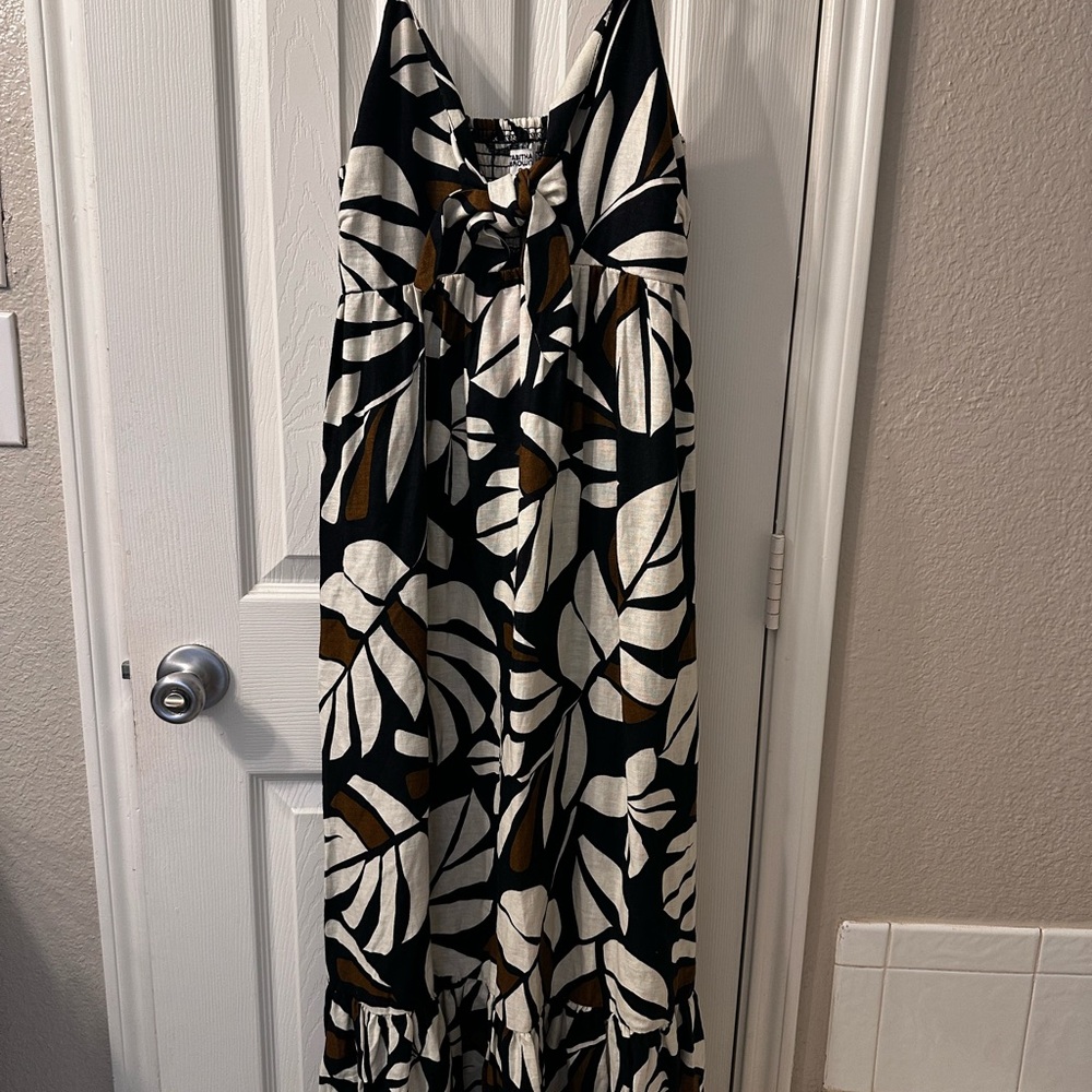 Tabitha Black and White Spaghetti Strap Maxi Sundress